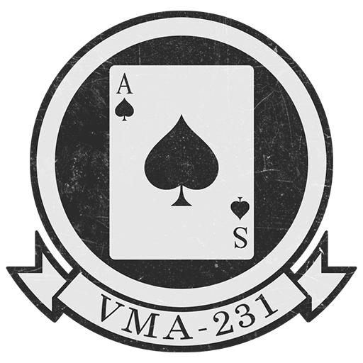 Ace of Spades emblem of VMA-231 Marine Attack Squadron, USMC