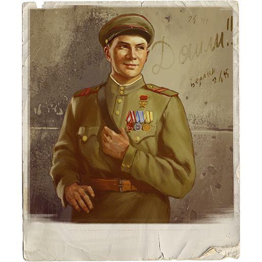 Poster with a soldier decal