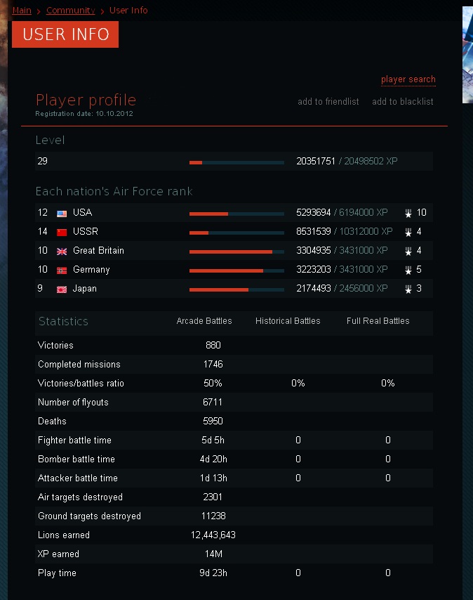 war thunder statistics player