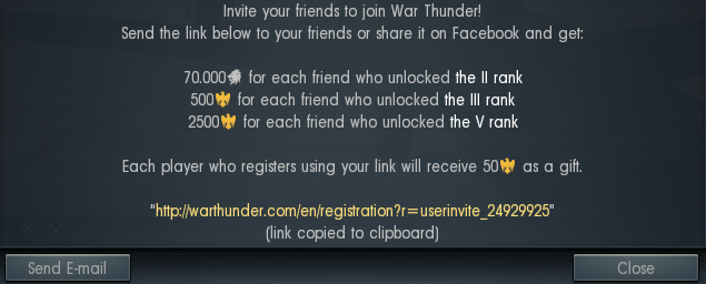 Invite Friend Game War Thunder